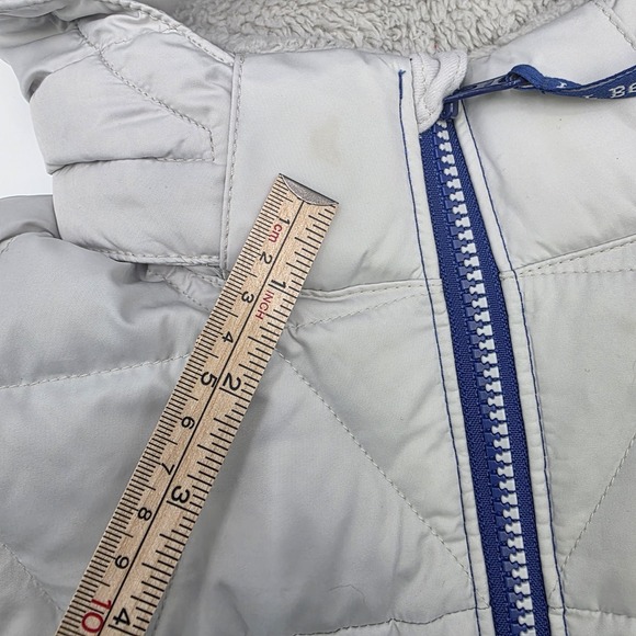 LL BEAN DOWN PUFFER JACKET YOUTH KIDS MEDIUM BLUE WHITE COLORBLOCK WARM DOWNTEK - Picture 15 of 15